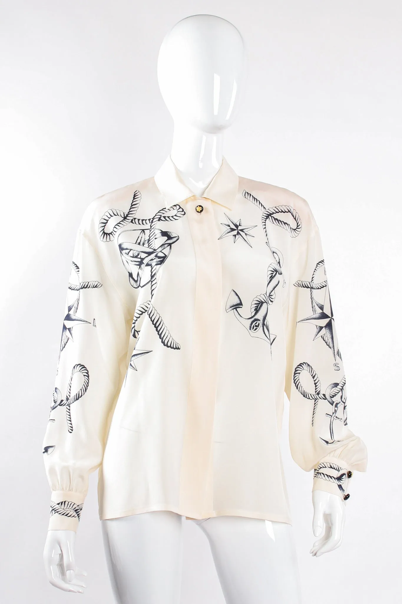 Compass Star Nautical Silk Shirt