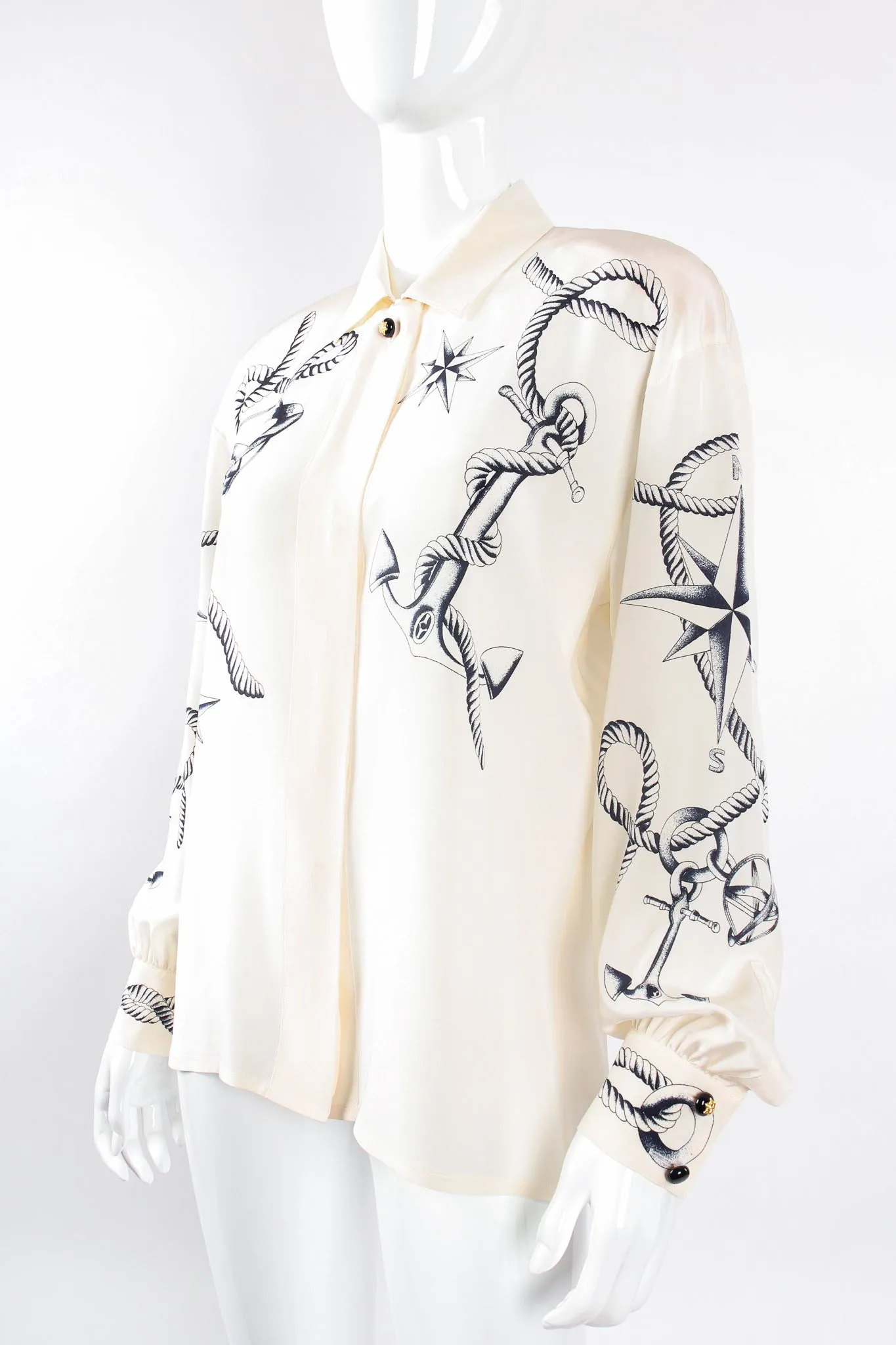 Compass Star Nautical Silk Shirt