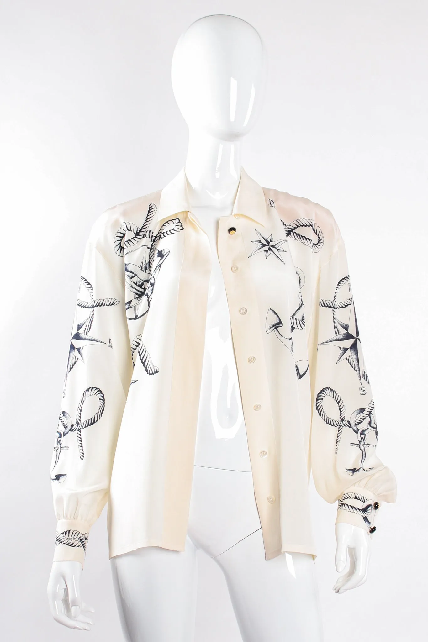 Compass Star Nautical Silk Shirt
