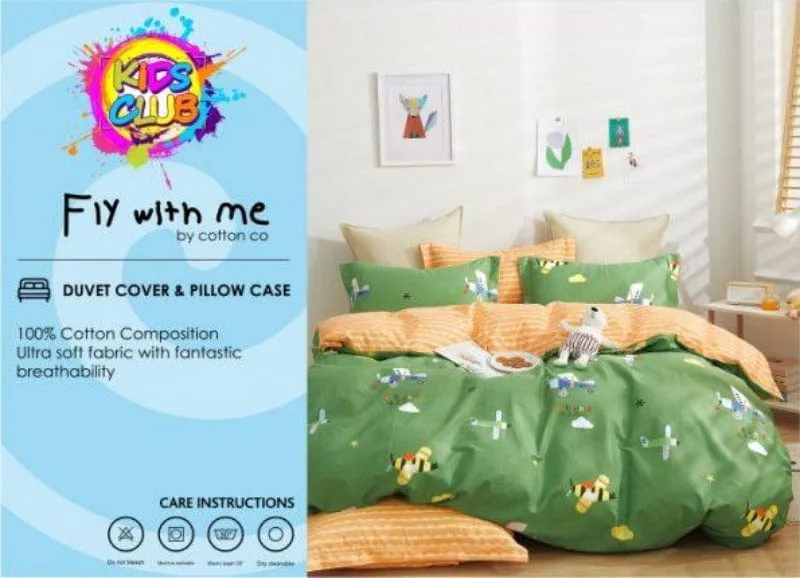 Cotton Kids Club Duvet Covers Set Fly With Me