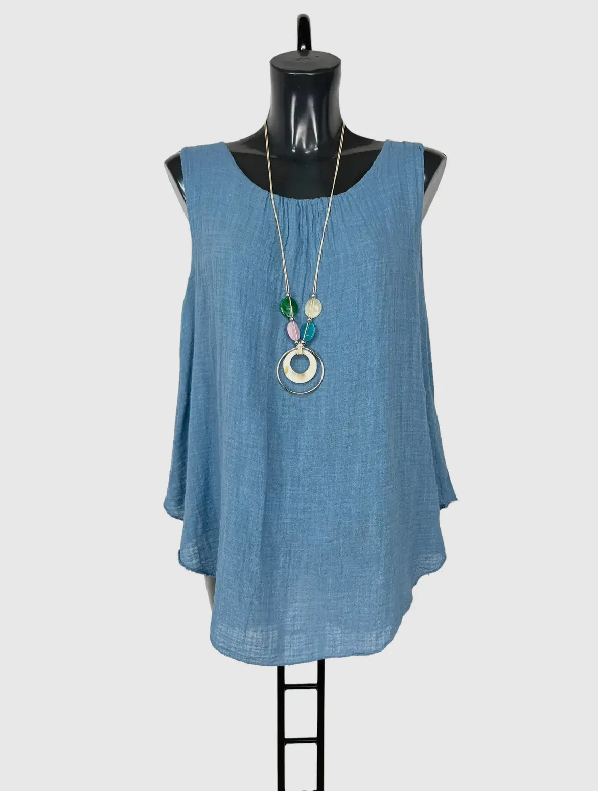 Cotton Top Solid Color w/Necklace
