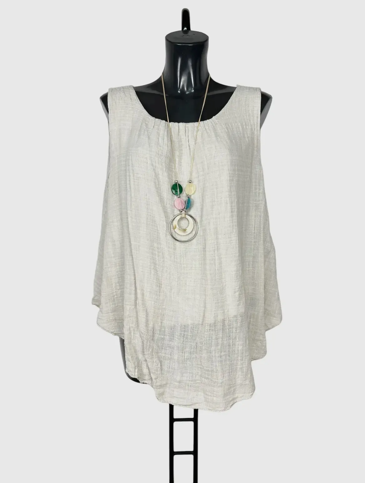 Cotton Top Solid Color w/Necklace