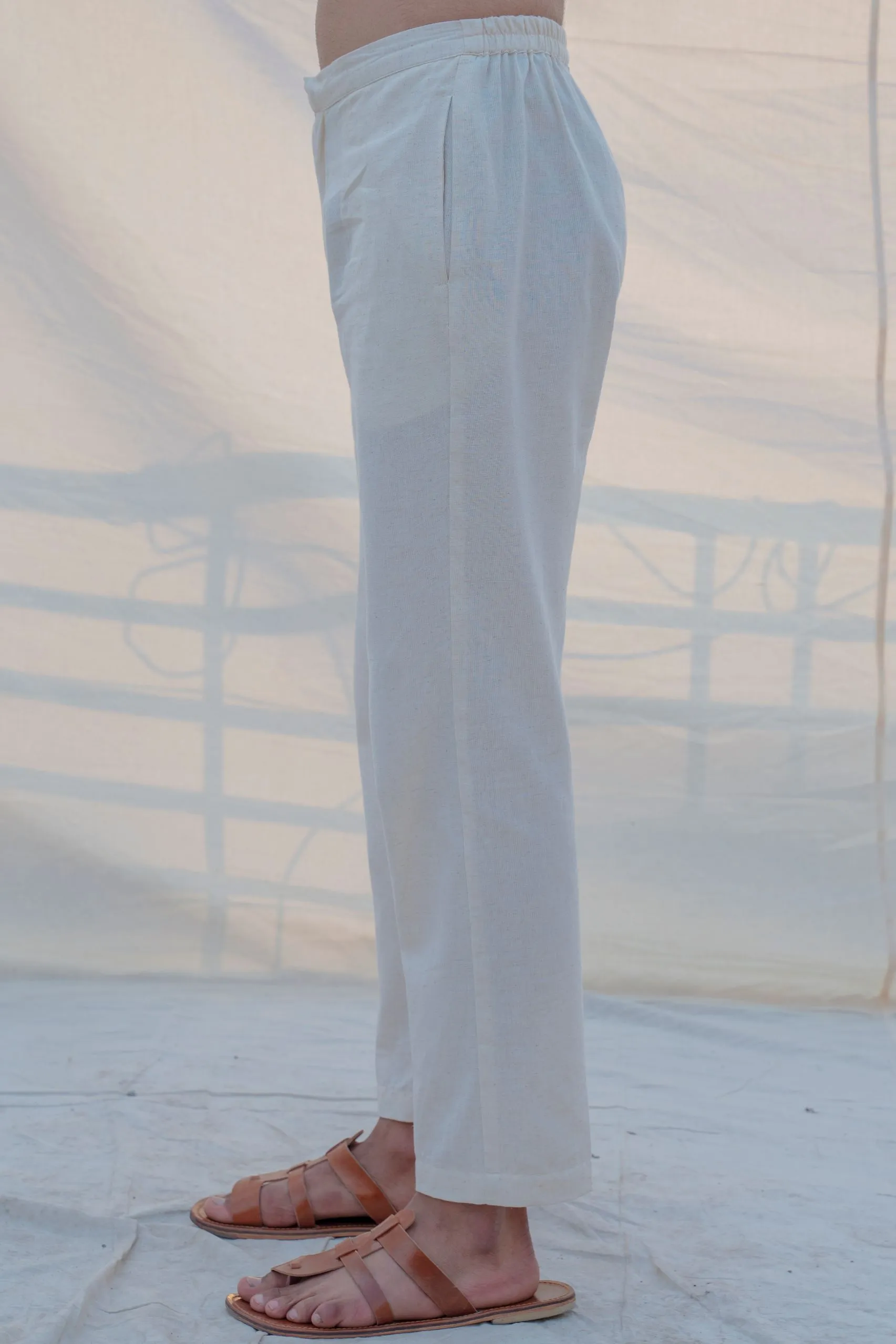 Cotton X Linen Wine Kurta with Pant Set