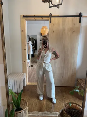 Cream Linen Pants