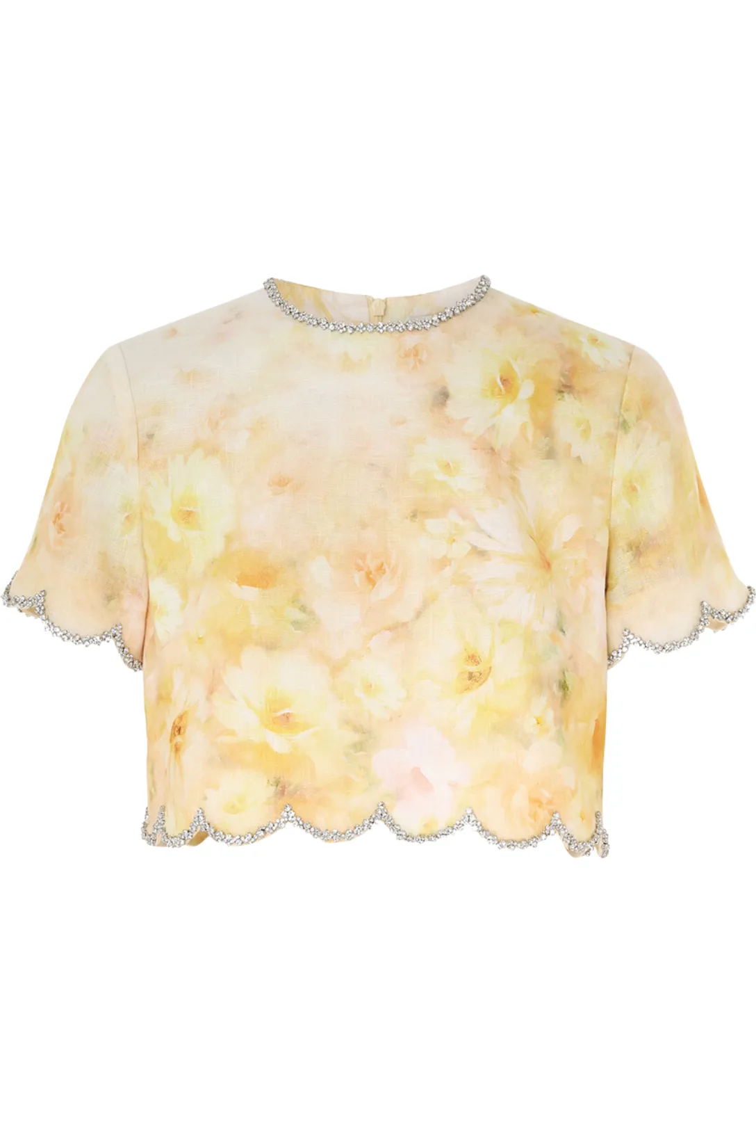 Crush Scalloped Top | Yellow Floral