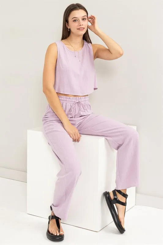 D-Linen Blended Top and Pants Set, Hyfve (online only)