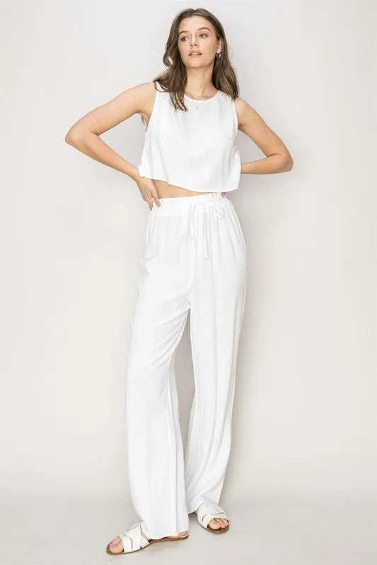 D-Linen Blended Top and Pants Set, Hyfve (online only)