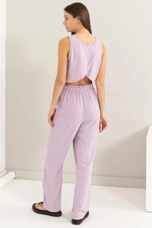 D-Linen Blended Top and Pants Set, Hyfve (online only)