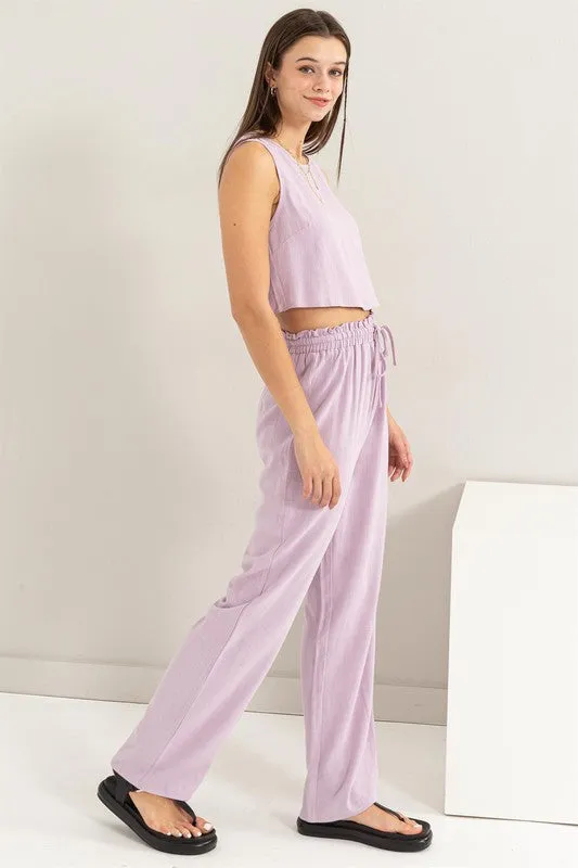 D-Linen Blended Top and Pants Set, Hyfve (online only)