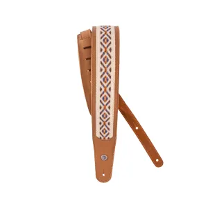 D'Addario 25WH00-DX 2.5-Inch Hybrid Leather Guitar Strap, Desert