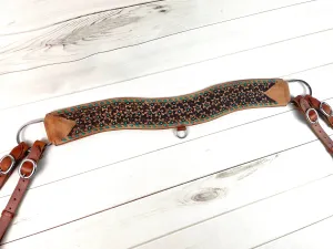 Daisy Tooled Roughout Leather Tripping Collar