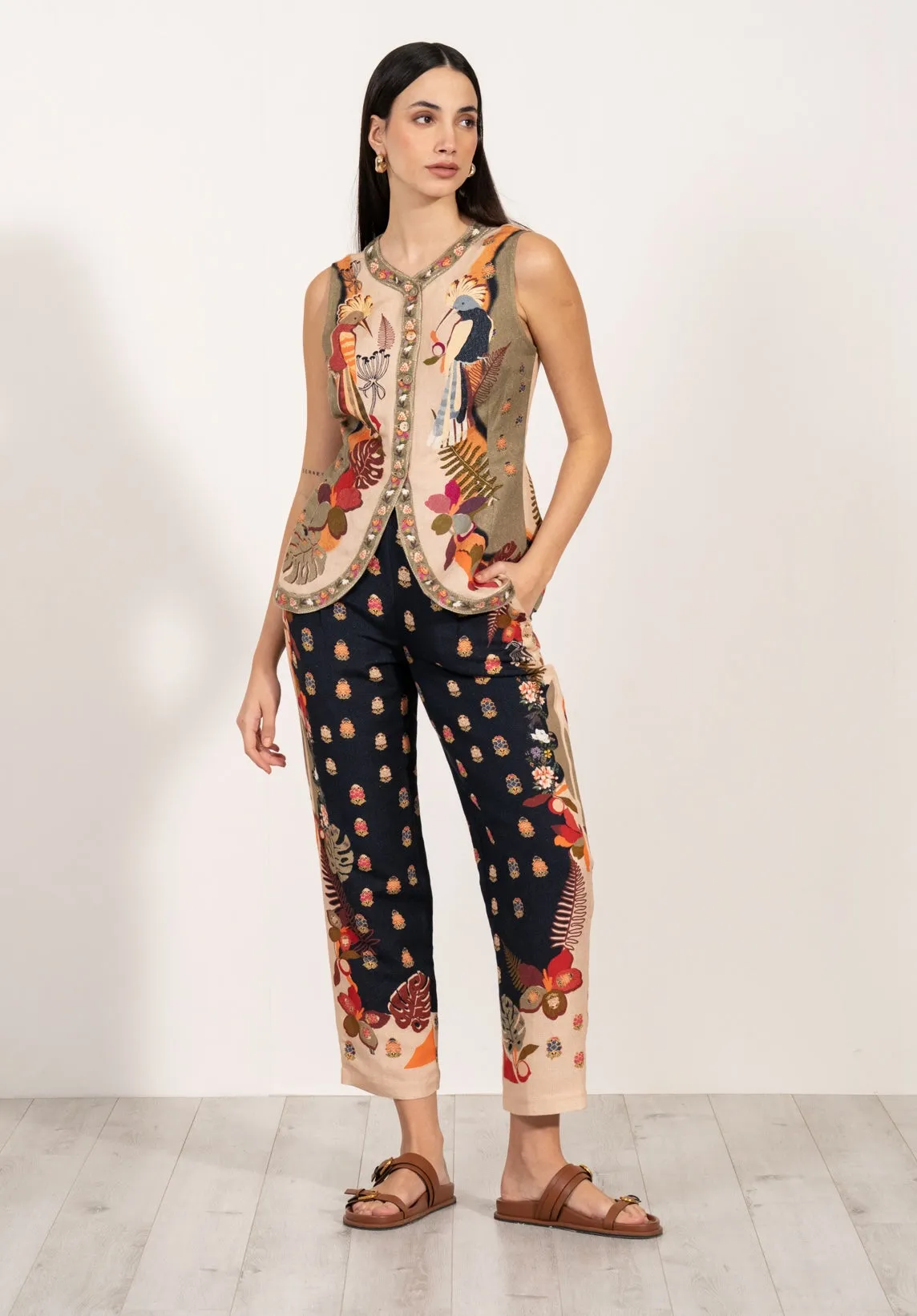 Daphne sleeveless waist coat and pants
