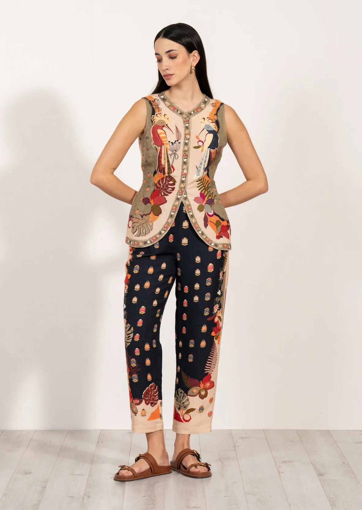 Daphne sleeveless waist coat and pants