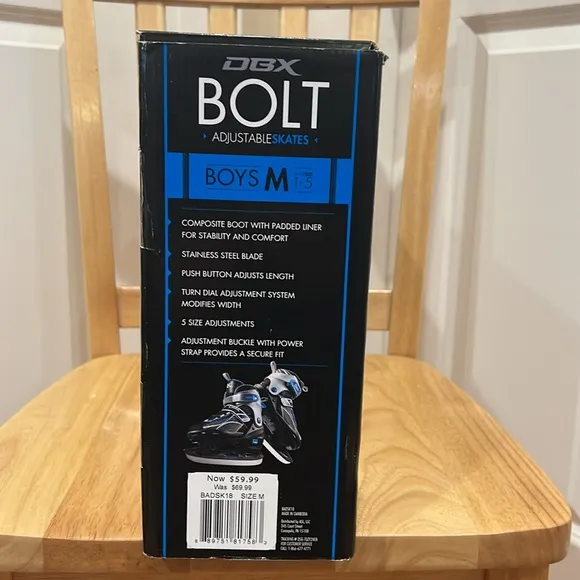DBX BOLT, boys, adjustable, skates. Size M 1-5. 5 size adjustments. NWT!
