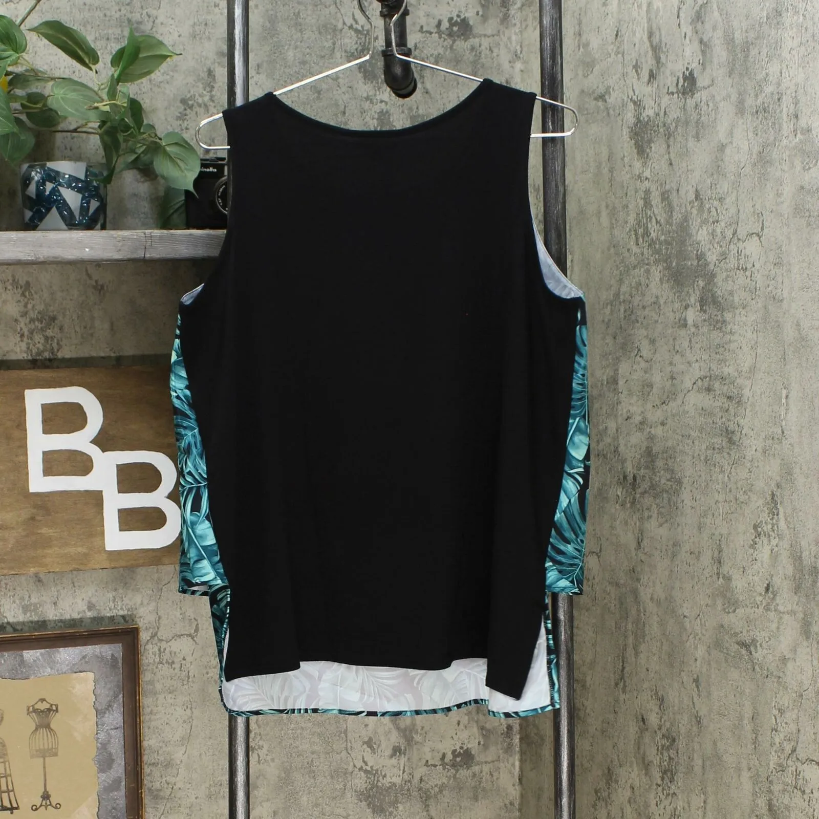 DG2 by Diane Gilman Women's Printed Mixed Media Easy Tank Top