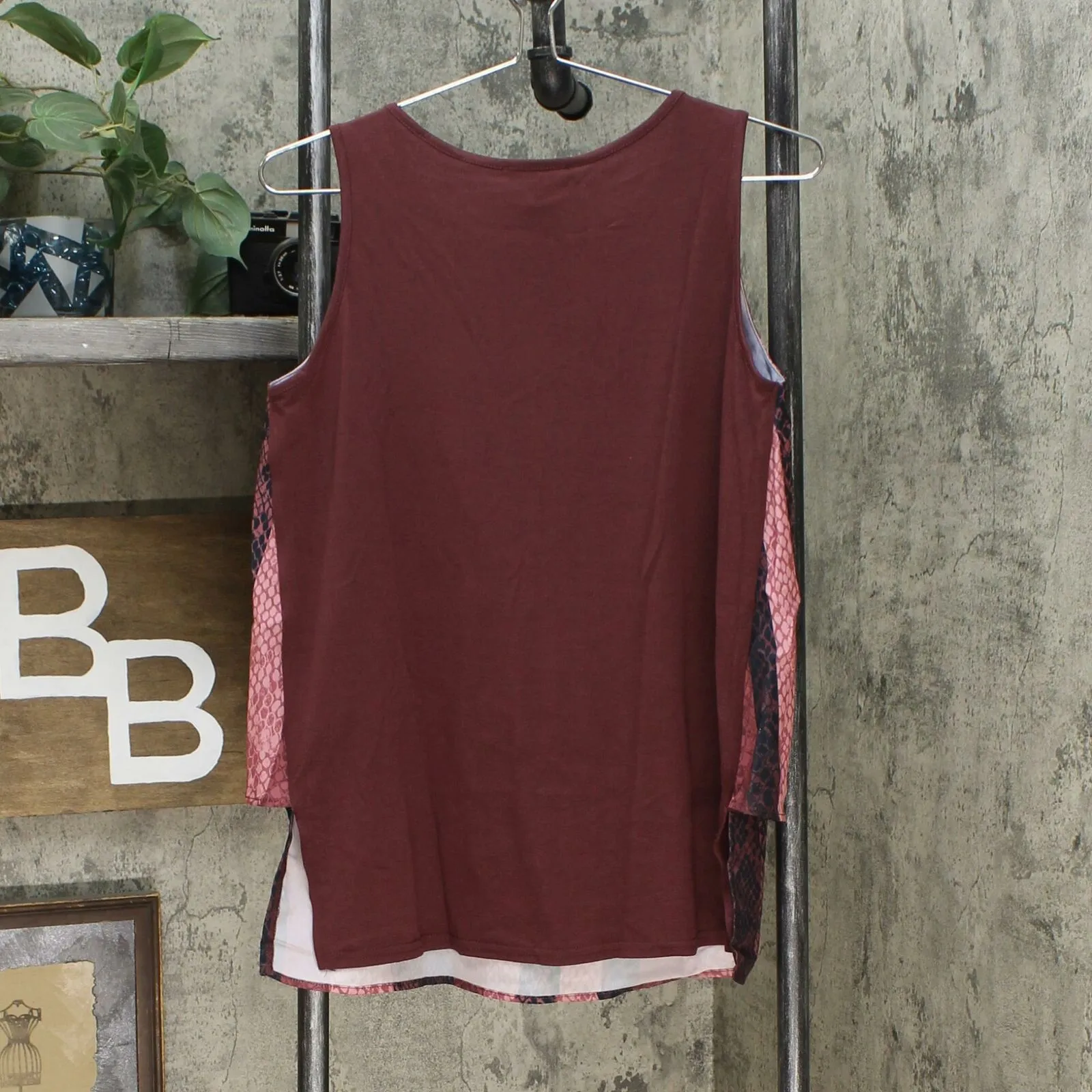 DG2 by Diane Gilman Women's Printed Mixed Media Easy Tank Top