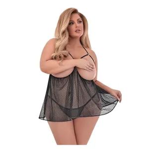 Diamond Girl Cupless Baby Doll Set Black Plus