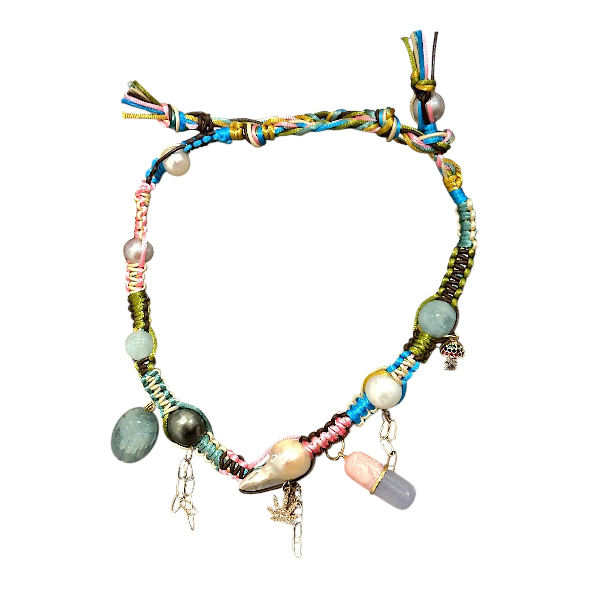 DIAMOND SMOKIN PSYCHADELIC PILL POPPIN SCARAB ROCKSTAR CHOKER