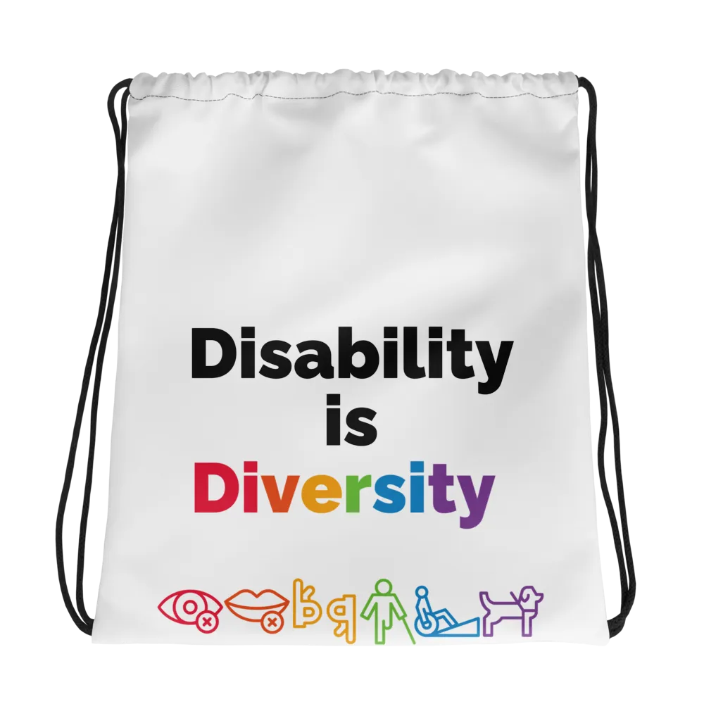 Disability is Diversity Drawstring bag