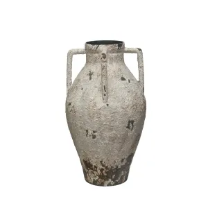 Distressed Metal Urn Vase