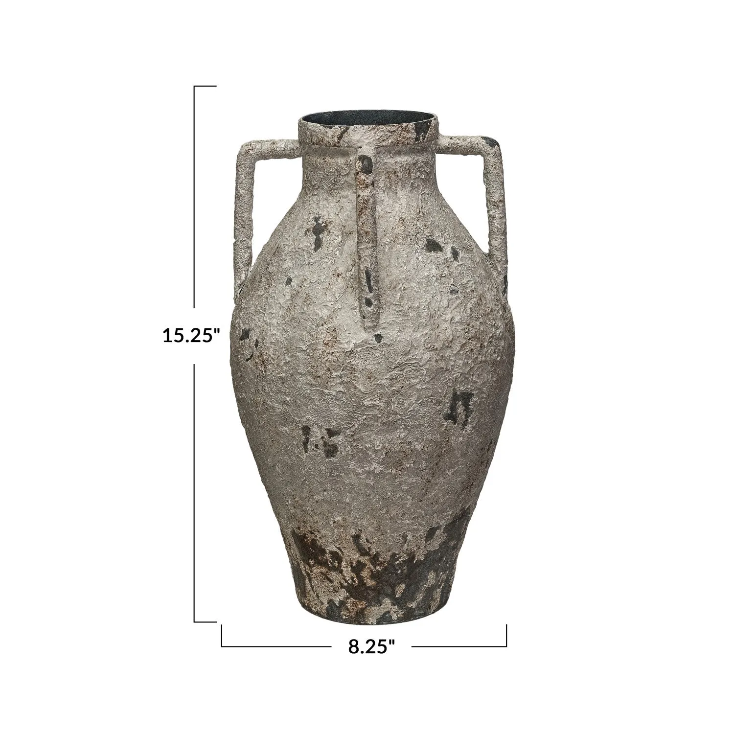 Distressed Metal Urn Vase