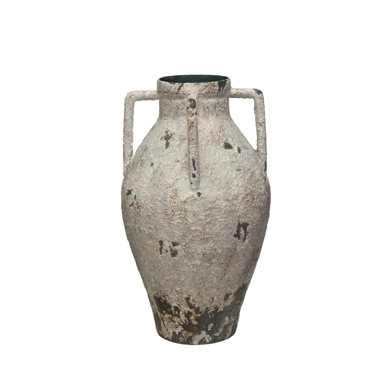 Distressed Metal Urn Vase