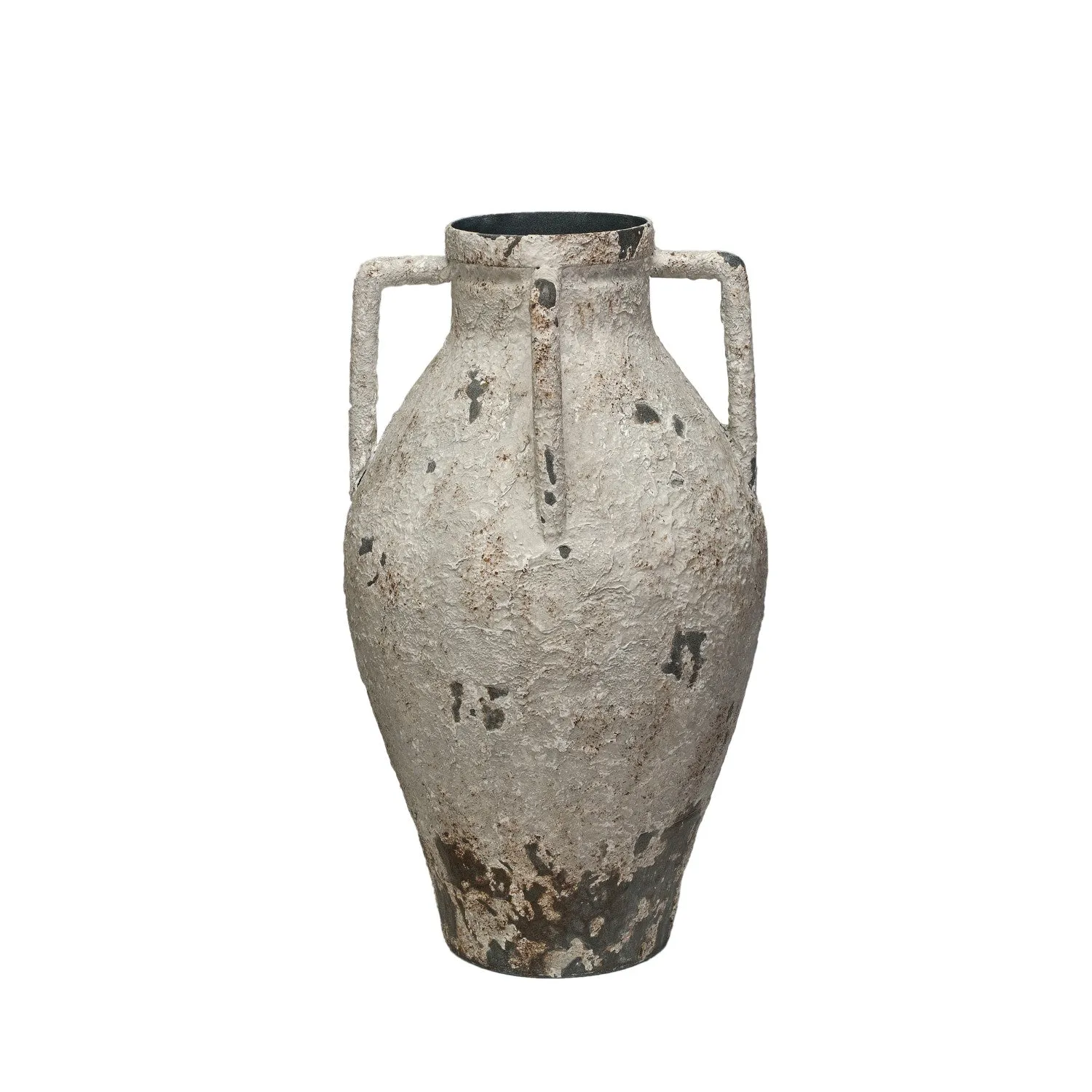 Distressed Metal Urn Vase
