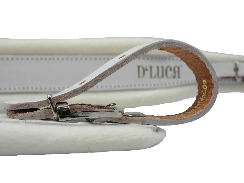 D'Luca Pro SB Series Genuine Leather Accordion Straps White/White