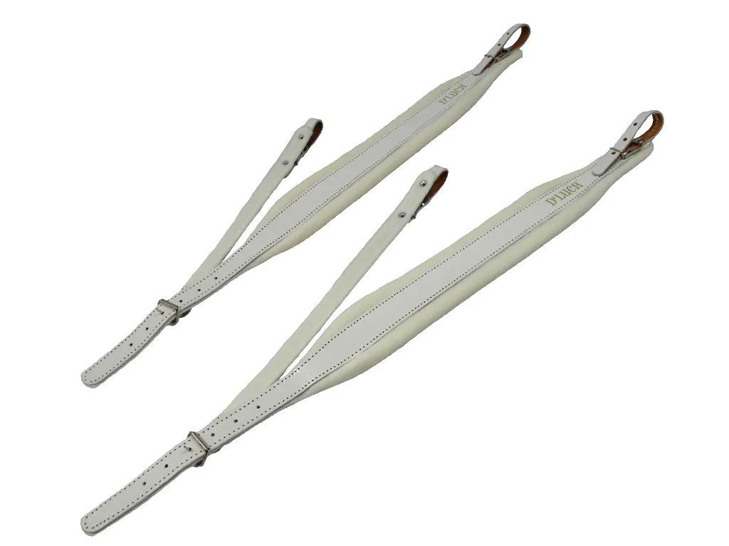 D'Luca Pro SB Series Genuine Leather Accordion Straps White/White