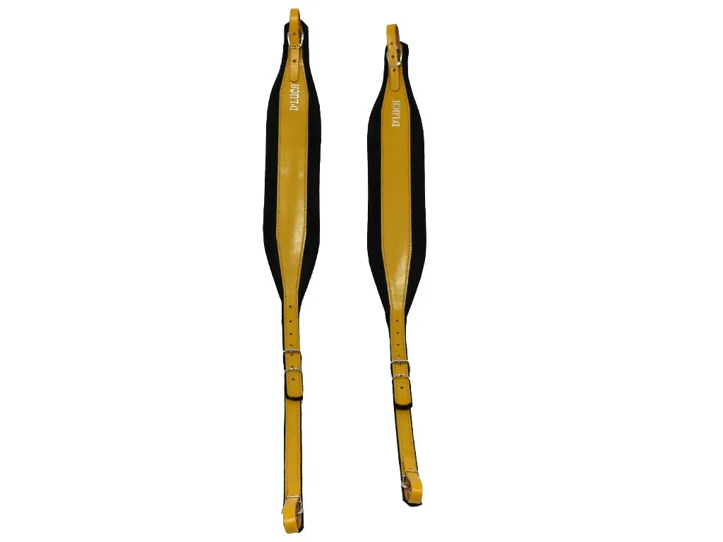 D'Luca Pro SB Series Genuine Leather Accordion Straps Yellow/Black