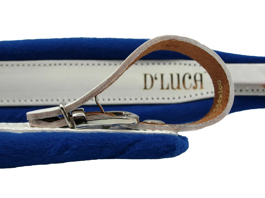 D'Luca Pro SG Series Genuine Leather Accordion Straps White/Blue