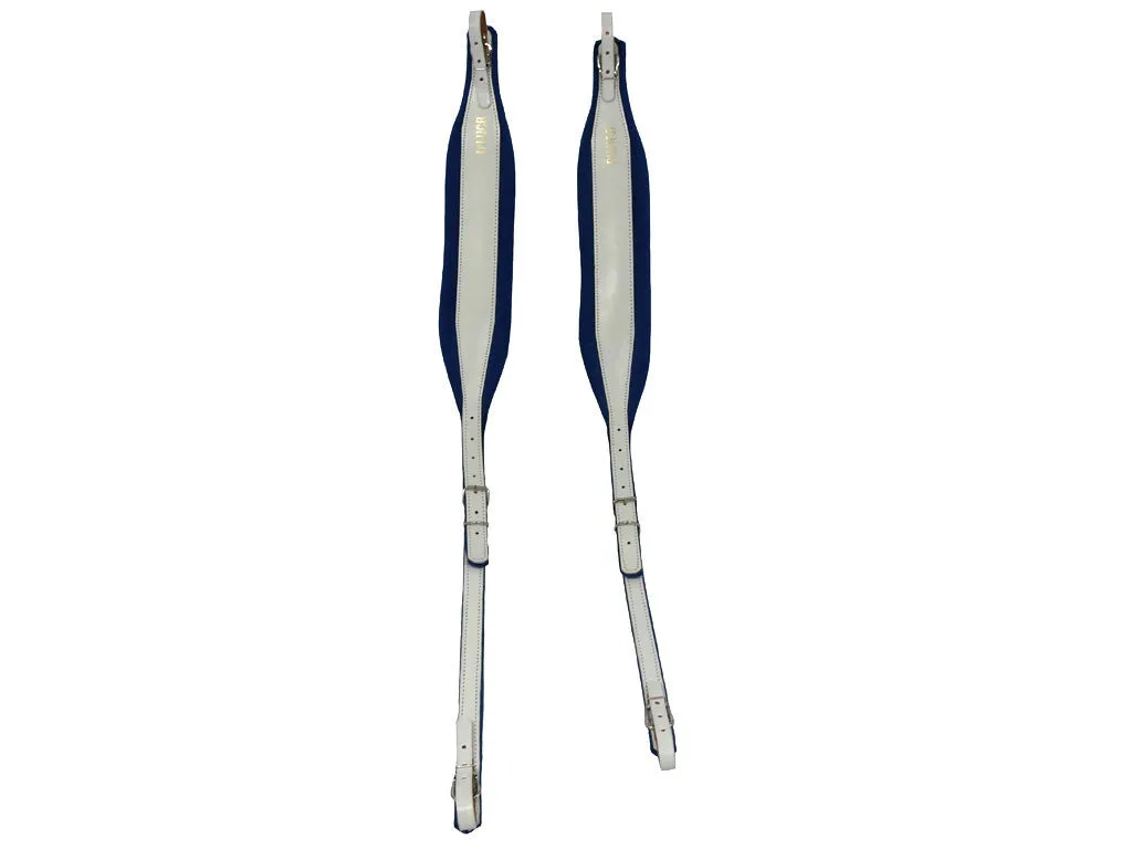 D'Luca Pro SG Series Genuine Leather Accordion Straps White/Blue