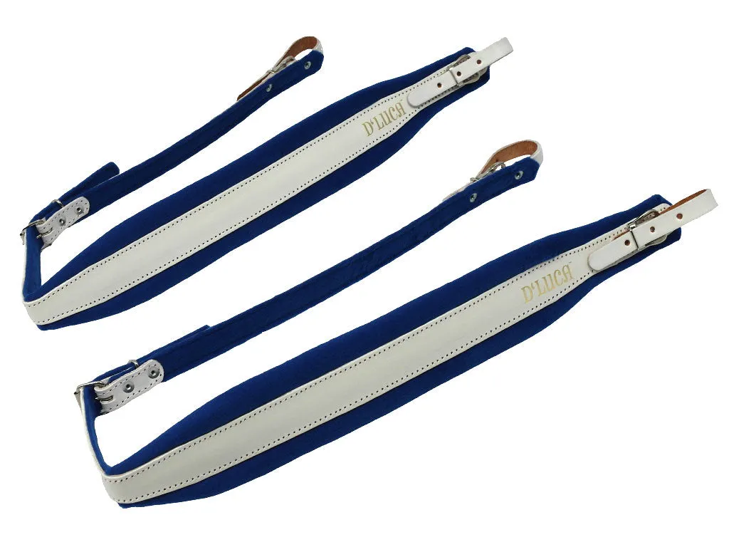 D'Luca Pro SG Series Genuine Leather Accordion Straps White/Blue