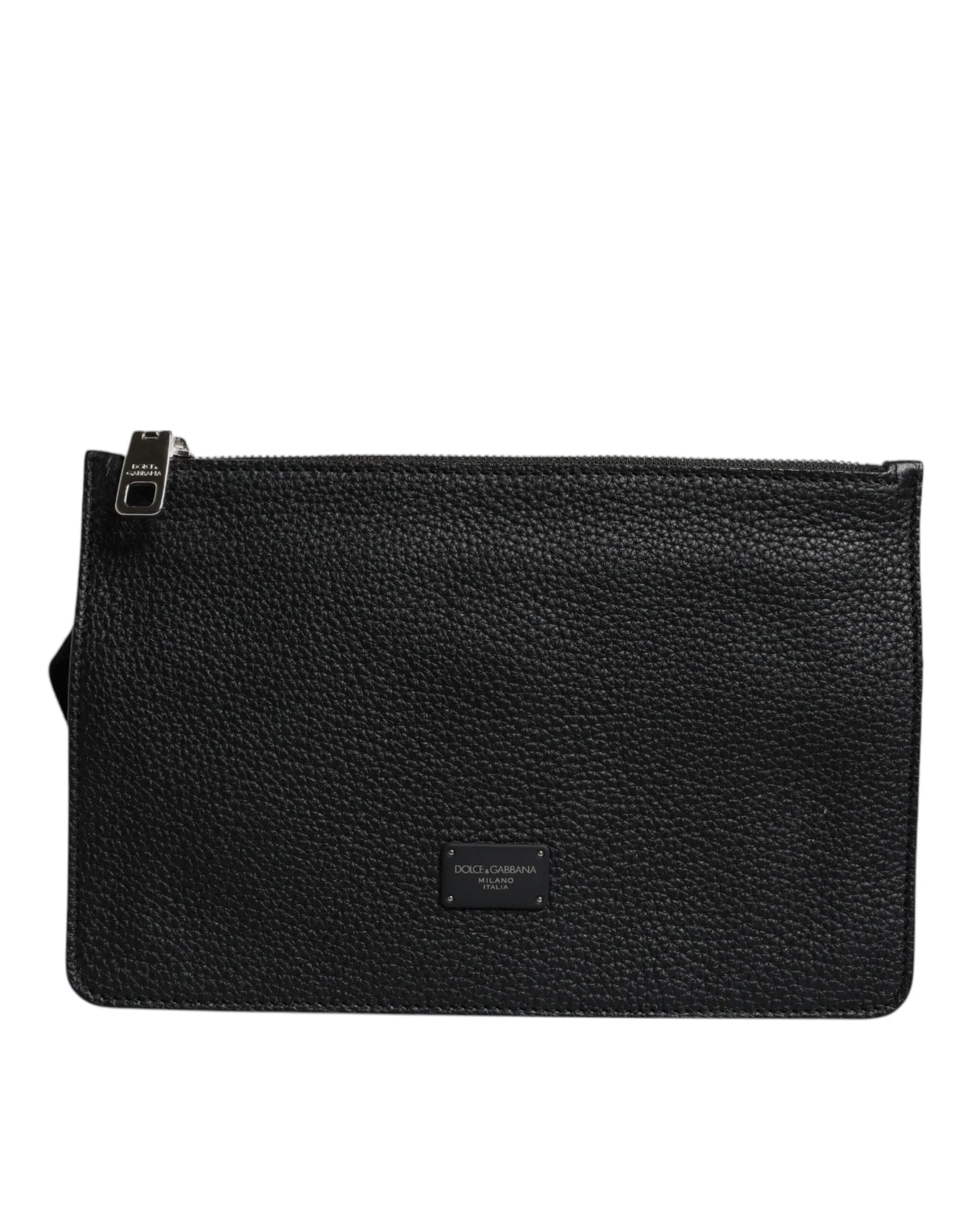 Dolce & Gabbana Black Leather Logo Plaque Purse Fanny Pack Bag