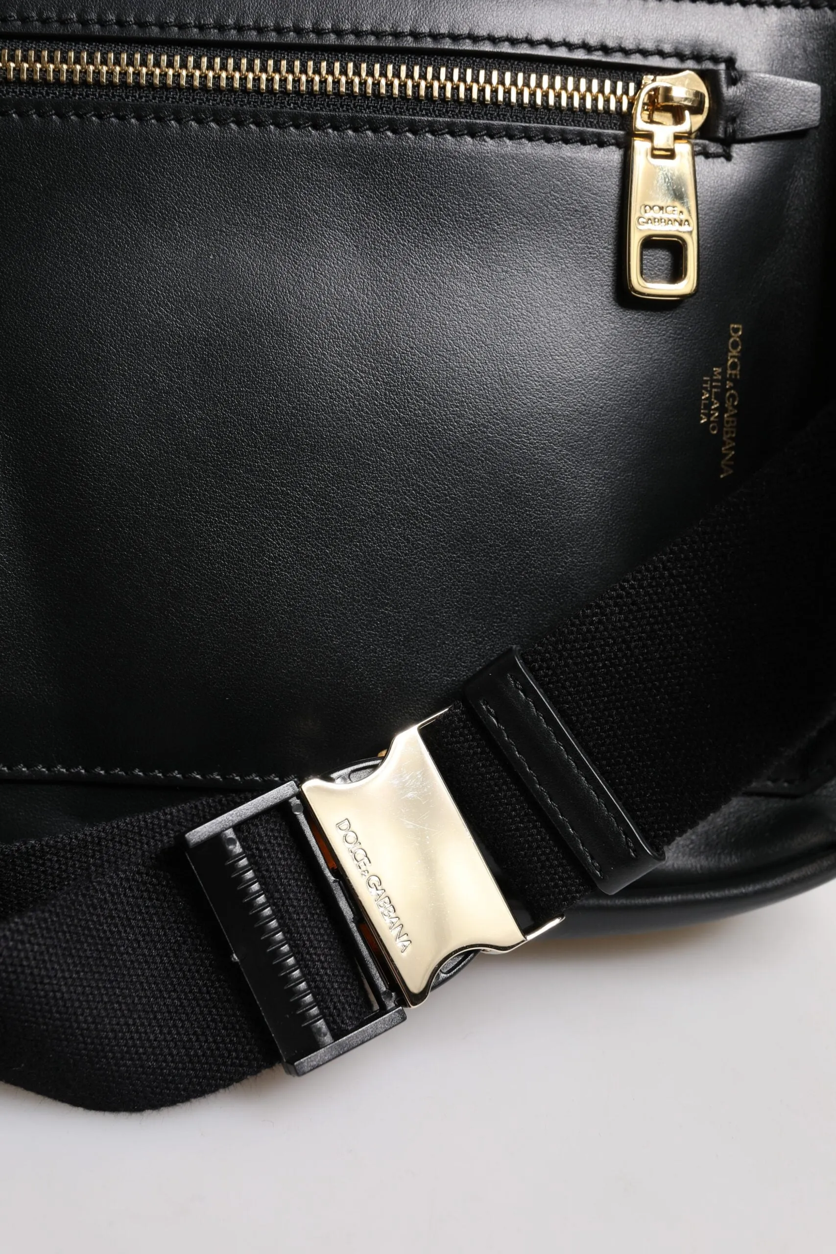 Dolce & Gabbana Black Logo Leather Belt Waist Shoulder Men Crossbody Bag