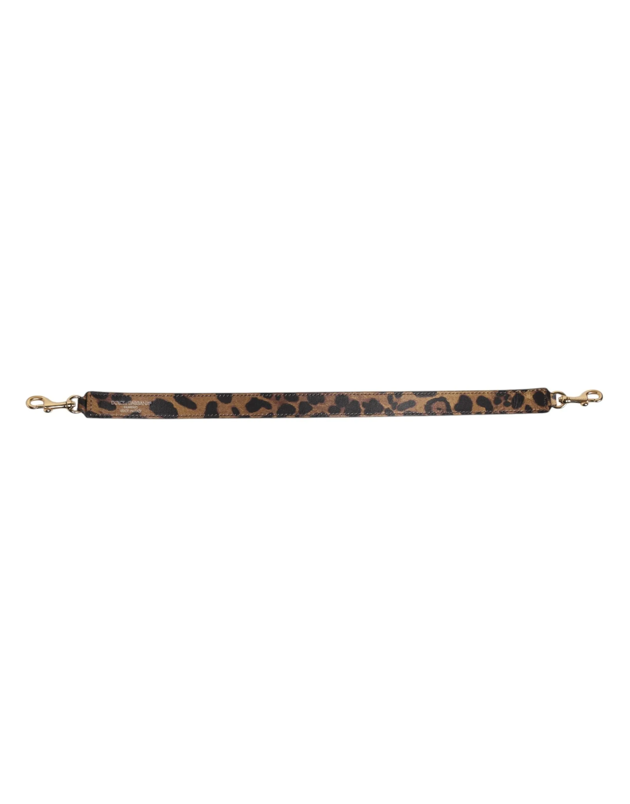 Dolce & Gabbana Brown Leopard Calf Leather Bag Shoulder Strap