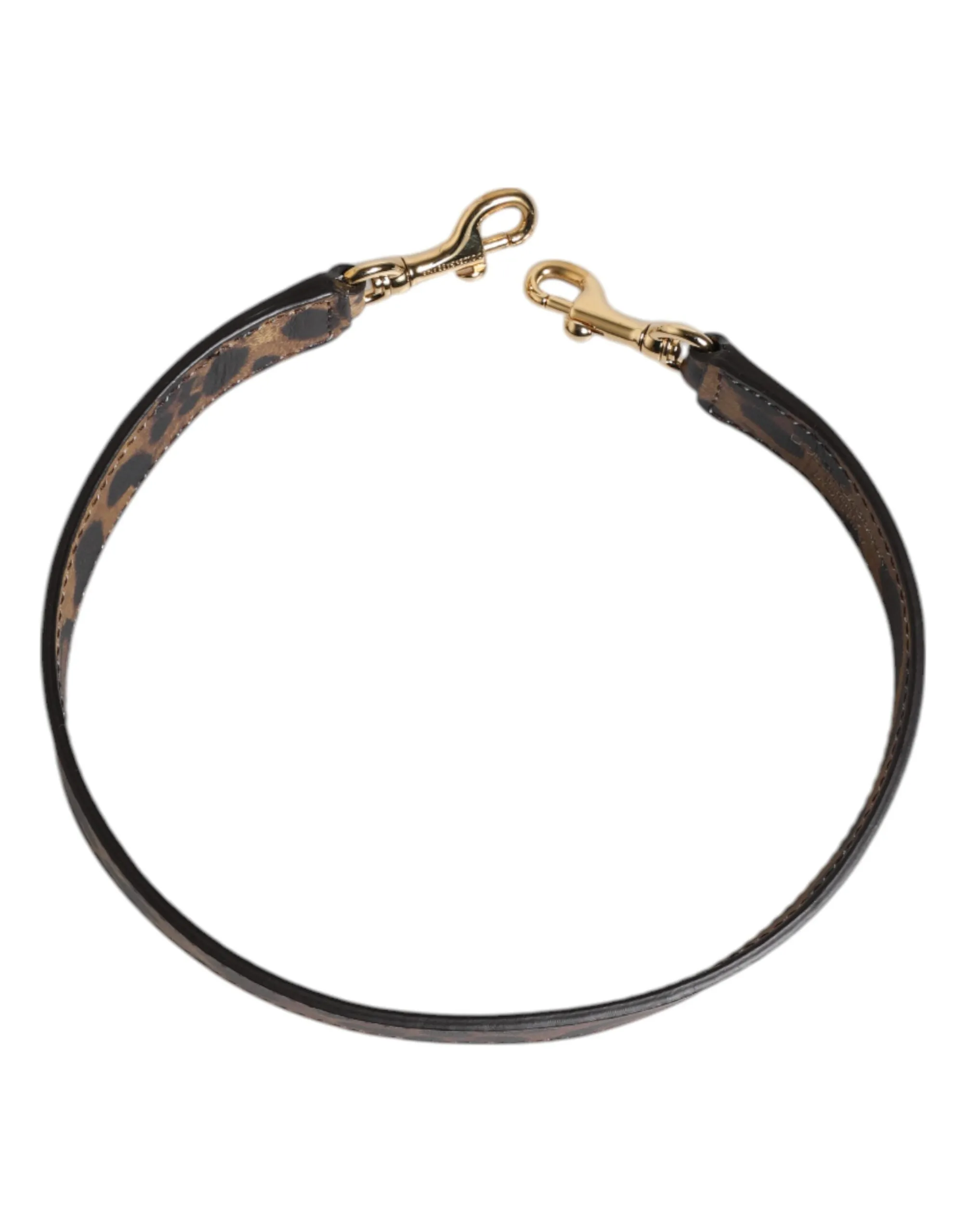 Dolce & Gabbana Brown Leopard Calf Leather Bag Shoulder Strap