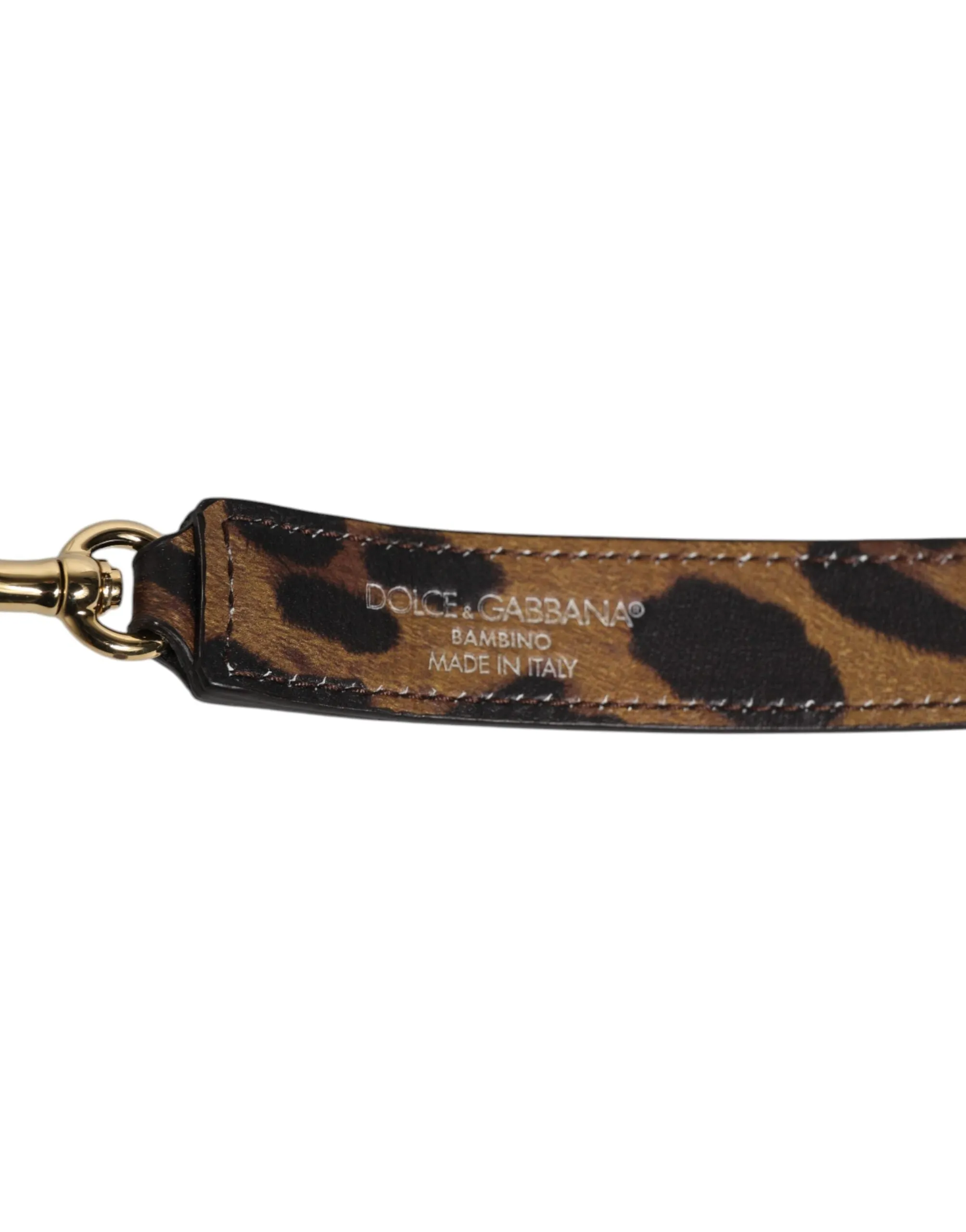 Dolce & Gabbana Brown Leopard Calf Leather Bag Shoulder Strap