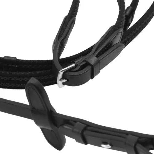 Domenico Web and Rubber Grip Reins Black