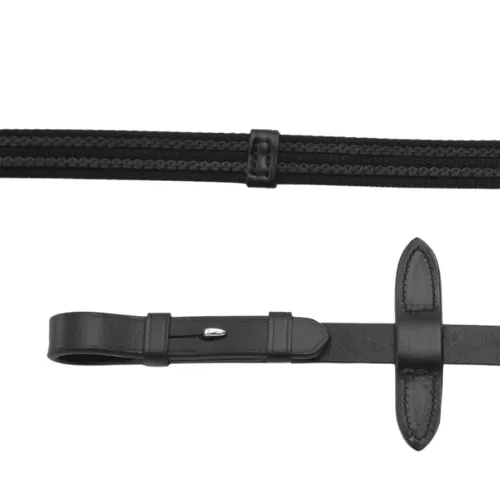 Domenico Web and Rubber Grip Reins Black