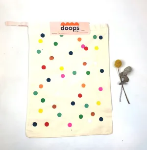 Doops polka dot draw string bag