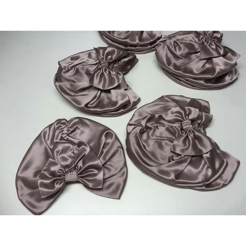 Double side Silk Bonnet with Bow - custom and wholesale