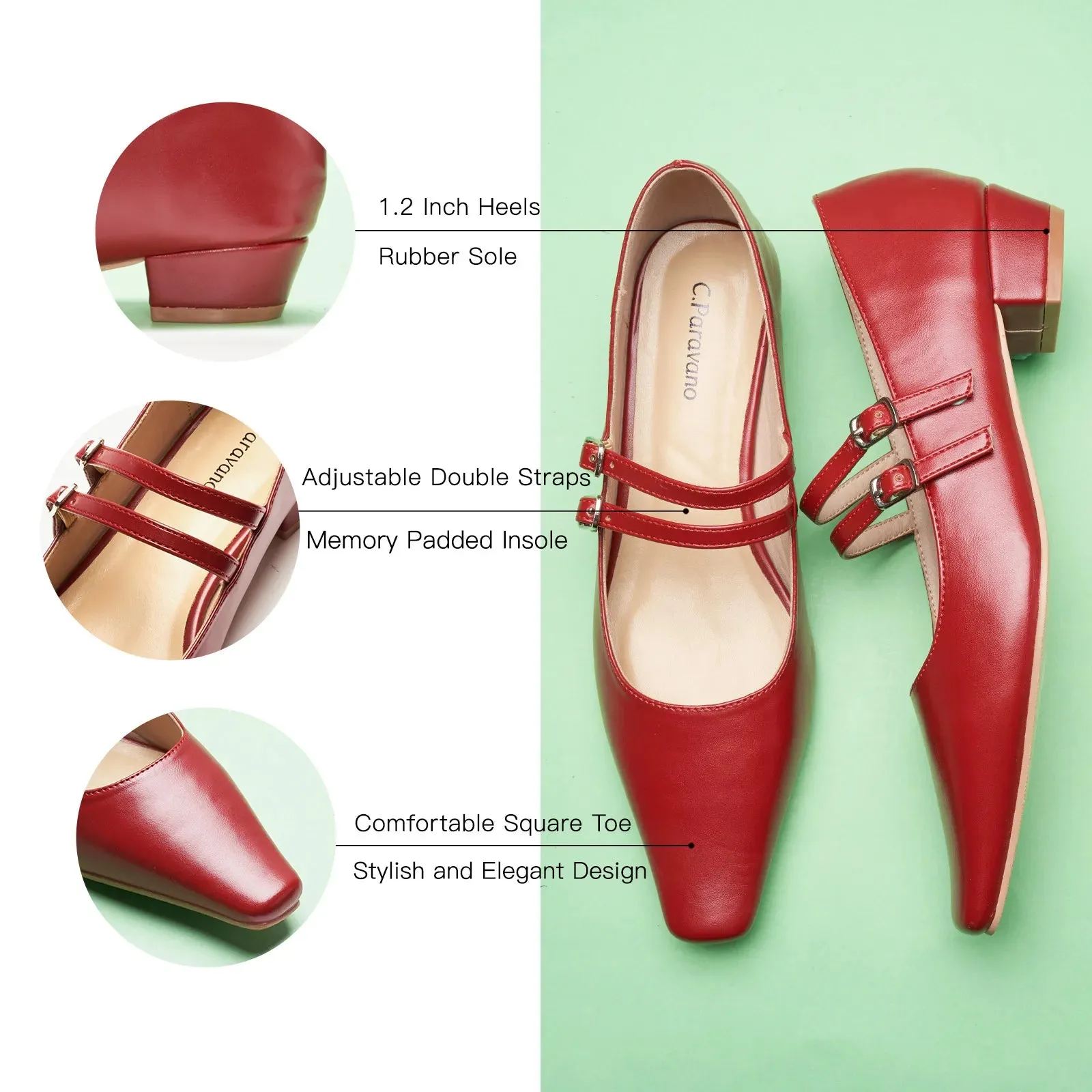 Double-Strap Block Heel (Alva)social