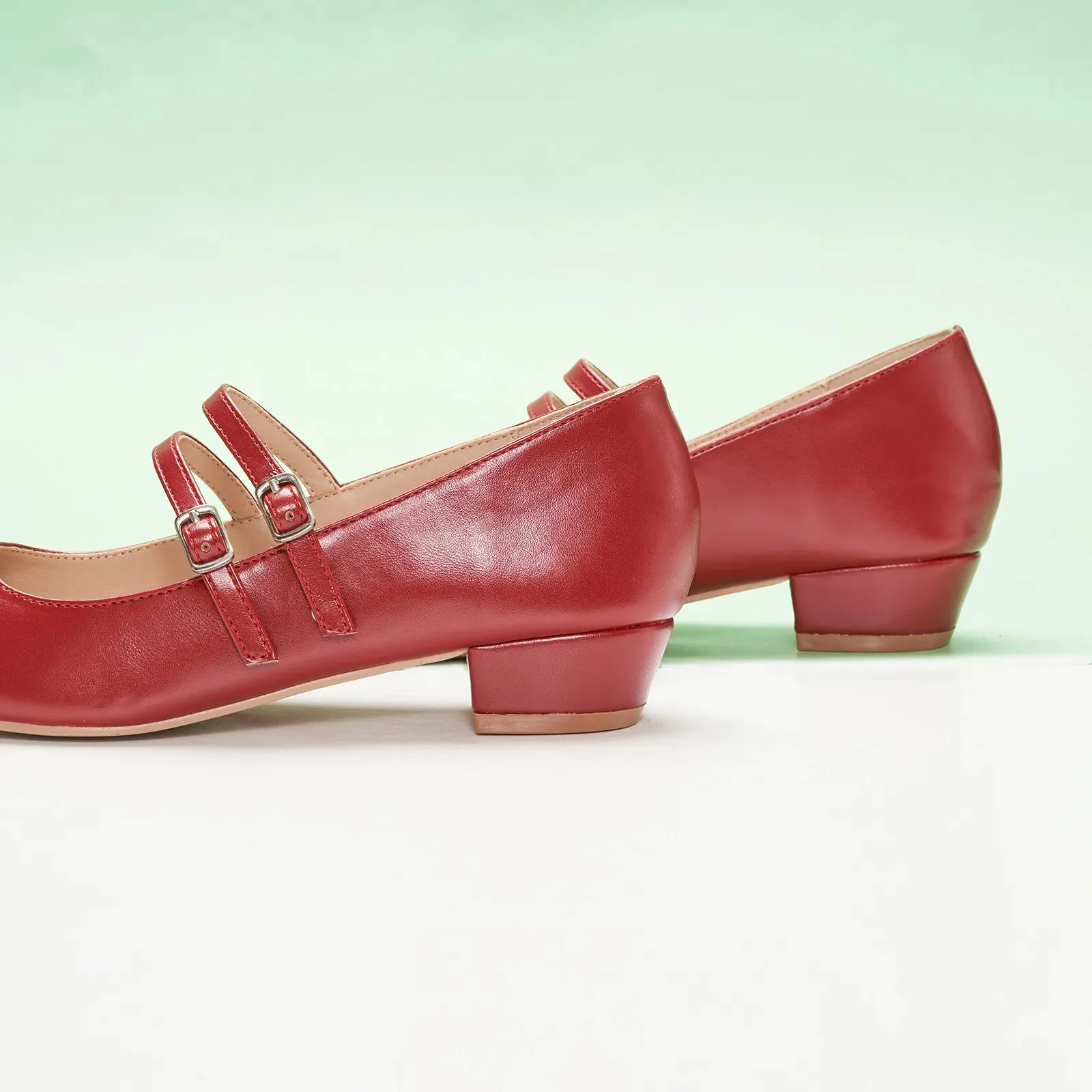 Double-Strap Block Heel (Alva)social