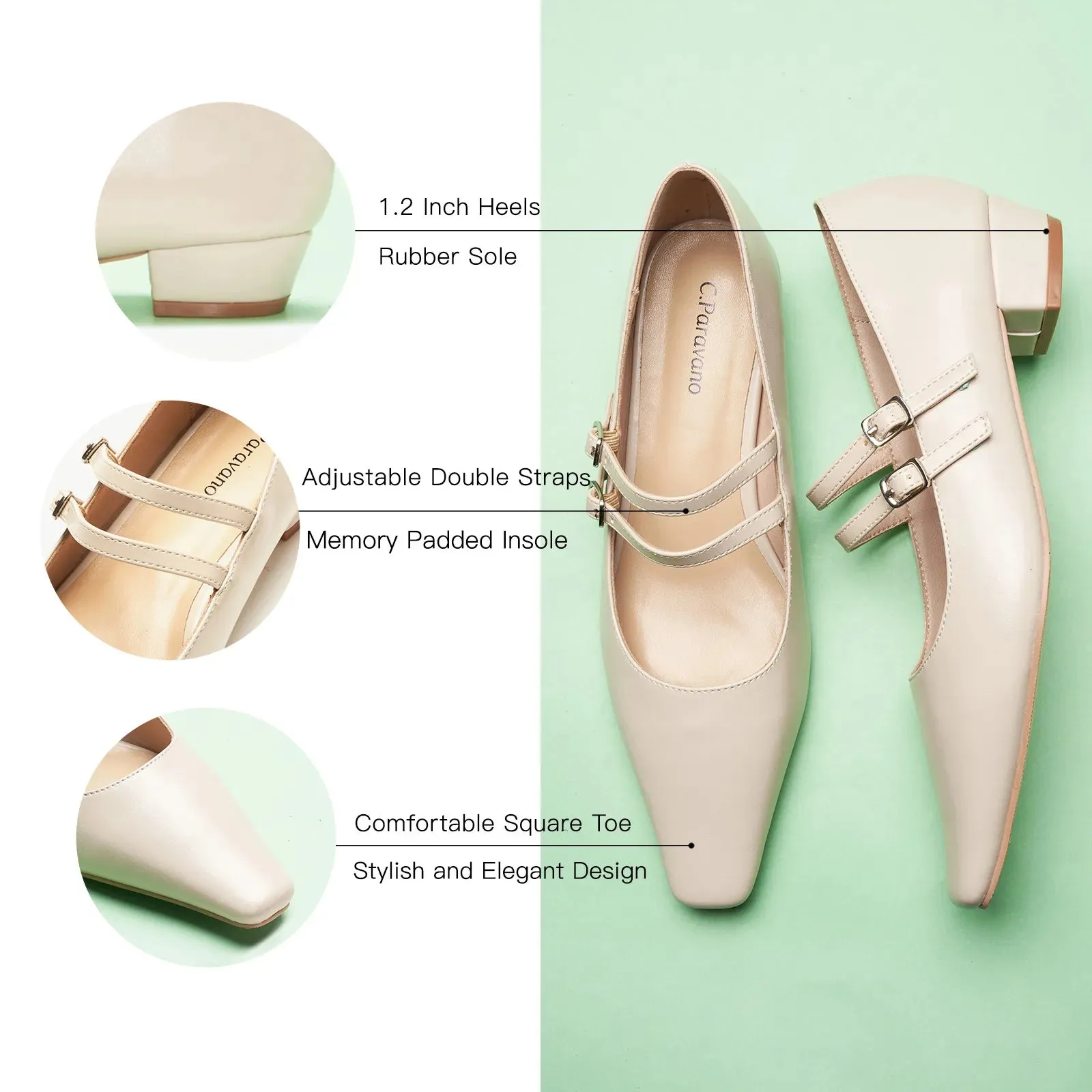 Double-Strap Block Heel (Alva)social