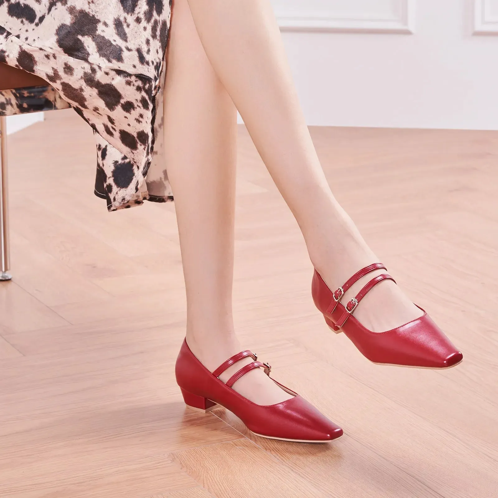 Double-Strap Block Heel (Alva)social