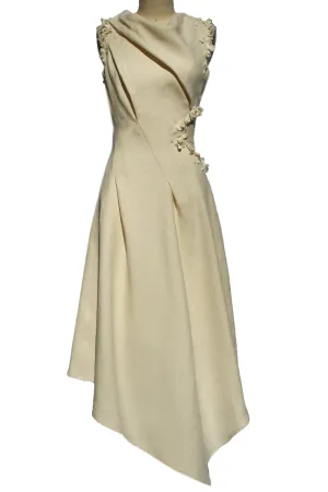 Draped Linen Seashell Dress