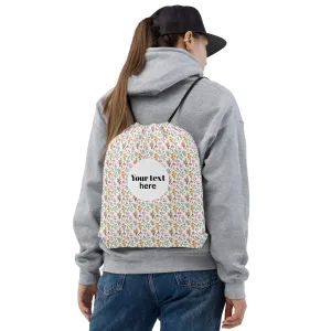 Drawstring bag flower pattern - print on demand