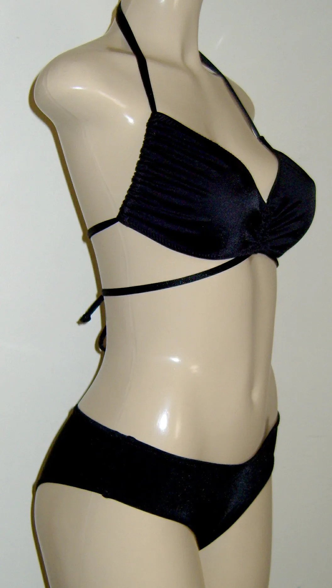 Drawstring Bikini Tube Top and Scrunched Butt Cheeky Bottom