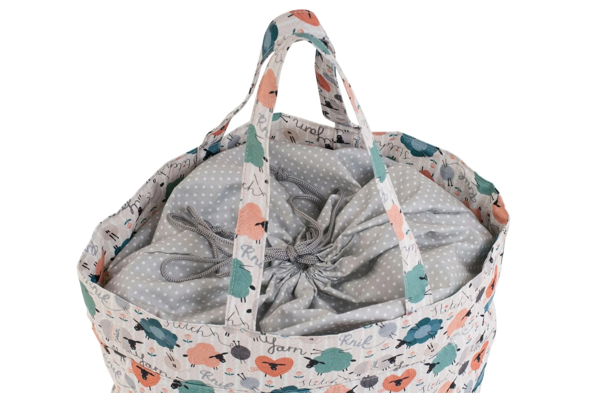 Drawstring Craft Bag | Hobby Gift | Knit Happens